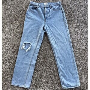Still Here New York Childhood Jeans Size 32 Blue Light Wash High Rise Button Fly